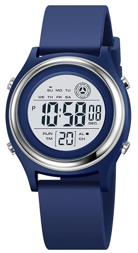 findtime Digital Watches for Women Waterproof Ladies Watch Alarm Countdown Wristwatch Sports Watch for Women Female Girls LED Backlight Casual Silicone Strap