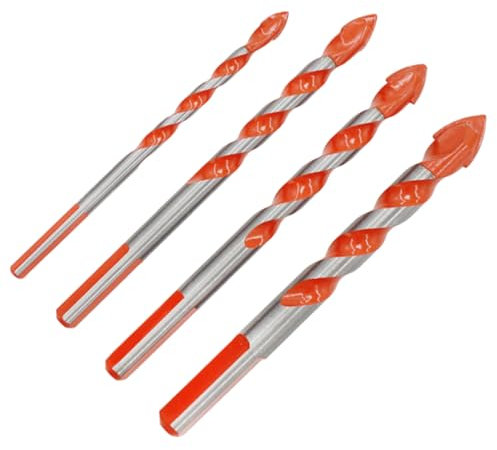 DOITOOL 4pezzi Punte Per Trapano Triangolare Punta in Carburo Utensile Da Perforazione Per Vetro Piastrelle Cemento e Metallo Alesatore Da Parete Durevole Confezione Sacchetti Di Plastica