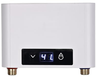 Mini chauffe-eau électrique instantané - 230 V 3 500 W - Avec indicateur de température LED lisible - Sans prise - Résistant à la pression - En fonte d'aluminium - Compact pour cuisine et salle de