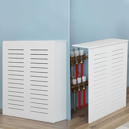 Heizkörper Abdeckung,Verkleidung Heizkörper,Heizung Verkleidung,Modern Lamell Heizungsabdeckung,Weiß Schrank Heizungsverkleidung,Heizkörperverkleidung,Heizkörperabdeckung,für Wohnzimmer,Schlafzimmer(L