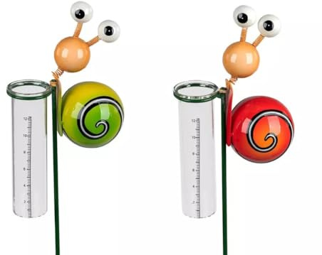 Generisch Regenmesser Gartenstecker Deko Geschenk Schnecke 110cm hoch