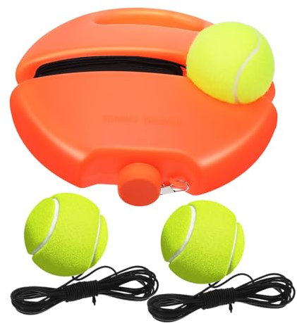Happyyami 1satz Tennis Trainer Für Anfänger Rückprall Trainer Mit Elastischem Seil Und Stabiler Basis Trainingsgerät Für Individuelles Tennis-Training Inkl Tennisbällen