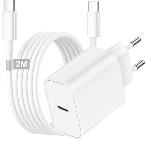 Chargeur Rapide pour Apple iPhone 17/16/16E/16 Pro/16 Pro Max/16 Plus/15/15 Pro/15 Pro Max/15 Plus/iPad, 20W Chargeur USB C Rapide Prise Adaptateur USB C et Cable Type C Chargeur Rapide iPhone