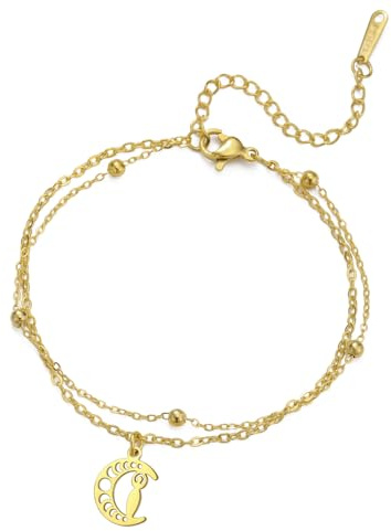 unift Bracciali Della Dea Mezzaluna per Donne e Uomini Acciaio Inossidabile Mezzaluna Pagana con Ecate Bracciale Della dea Della Fertilità di Marzo Gioielli Wicca