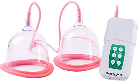 Pompa di ingrandimento del seno per taglie C/D – Pompa per vuoto con ventose per seni grandi, funzionamento manuale e modalità automatica, stimolatore per capezzoli con vassoi di aspirazione
