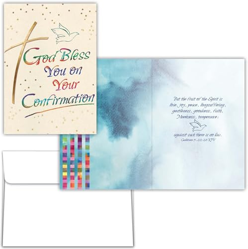 Shared Blessings Confirmation Blessings 1 Count Religious Confirmation Card, KJV Scripture Bible Verse, Envelope Included