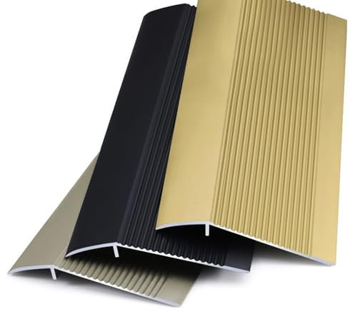90cm Abdeckleiste, ÜBergangsleiste Boden, Übergangsprofil Höhenausgleichsprofil, Anpassungsprofil Höhenausgleich 15-45mm, Aluminium Übergangsprofil für Türschwelle/Holzböden/Laminat/Fliesen(Sekt,90cm)