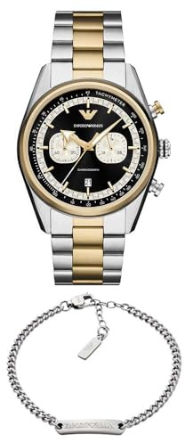 Emporio Armani Herren-Quarz-Chronographenuhr und Schmuck-Set