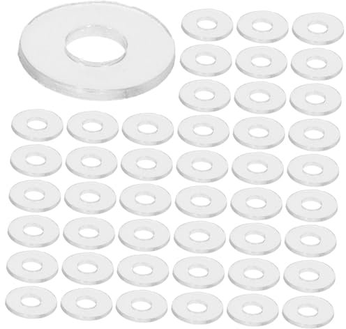 Cabilock 500piezas Arandelas De Plástico Aislantes Transparentes Arandelas De Fijación Multiusos Para Manijas De Puertas De Ducha Juntas Planas De Repuesto