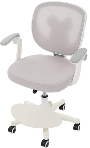 Silla de escritorio para niños a partir de 6 años, altura regulable, silla giratoria para niños, silla de escritorio ergonómica con reposabrazos, respaldo y ruedas, silla de escritorio para niños y
