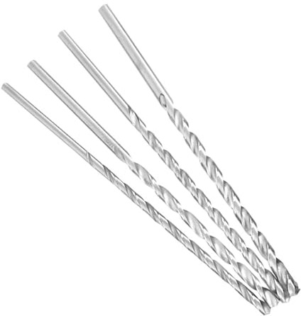4 Stück Extra Langer Spiralbohrer Set, Durchmesser 3/4/5/6mm, 150mm lange Bohrer, Schnellarbeitsstahl Zylinderschaft Spiralbohrer, HSS Kobalt Bohrer, für Edelstahl, PVC, Kunststoff und Holz etc