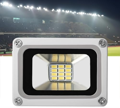 HFDJRWK 10 W Led-flutlicht, Dc 12 V – 24 V, Ip65, Wasserdicht, Sicherheitslicht for Den Außenbereich, 6000 K Tageslichtweiß, Geeignet for Gärten, Innenhöfe Und Terrassen.
