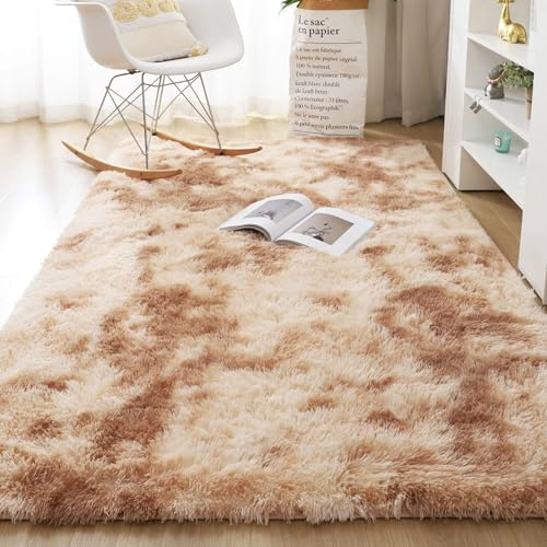 Bestash Alfombra Salon,Alfombras de Habitacion,Grande Alfombra Dormitorio Modernas Antideslizante Pelo Largo,Tapete Quarto Carpet Rugs for Living Room Niña/Juvenil/Adulto(Nuevo-Marrón,200 * 300cm)