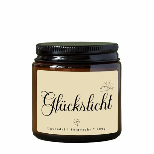 Geschenke für Frauen Freundin Glückslicht Duftkerze im Glas Geburtstag | Lustiges Geschenk für Freundin Mama Oma, Geschenkidee Geburtstag Weihnachten Dankeschön Geschenke, Glücksbringer Abitur