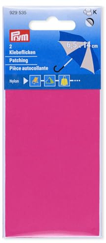 Prym 929535 Klebeflicken Nylon, 2 Stück, 6,5 x 14cm, pink