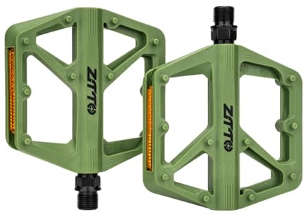 Gralara Pack of 2 Pedals, Parts, Pedals, Trekking Pedals, Mountain Bike Pedals Made of Nylon with 14 Mm Thread for Cycling An, Green