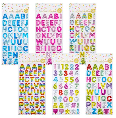 6 Blätter Klebebuchstaben Glitzer Aufkleber Buchstaben Klein Buchstabenaufkleber Bunt Alphabetaufkleber Selbstklebend 3D Alphabet Sticker für DIY Scrapbooking Geschenkbox Kartenhandwerk