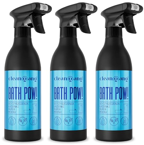 Cleangang Badreiniger Extra Stark, Armaturenreiniger, 3x 500 ml, für Bad | Kalkreiniger für Waschbecken, Wasserhahn, Dusche, Bad & Fliesen, streifenfrei, hygienische Sauberkeit, säurebeständig