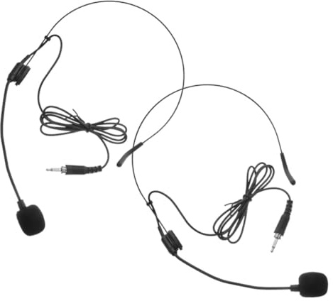 Cabilock Microfoni per cantare e parlare, microfono professionale 2 pezzi, design archetto con controllo volume per attività di gruppo