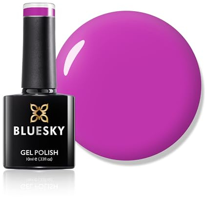 Bluesky Smalto Per Unghie Gel, Tropical Magenta, Neon15, Rosa, Viola (Per Lampade Uv E Led) - 10 Ml