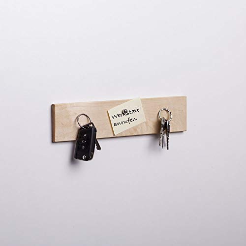 WOODS Schlüsselbrett Holz magnetisch I Schlüsselablage I magnetische Messerleiste I Wanddekoration aus Holz handgefertigt in Bayern I Schlüssel Aufhänger Home I Schlüsselhalter (Ahorn, 30 cm)