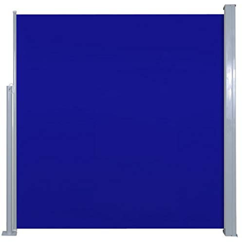 Tidyard Seitenmarkise Ausziehbare Seitenwandmarkise Seitenrollo Sichtschutz, Sonnenschutz & Windschutz für Balkon, Terrasse und Garten 140 x 300 cm Blau