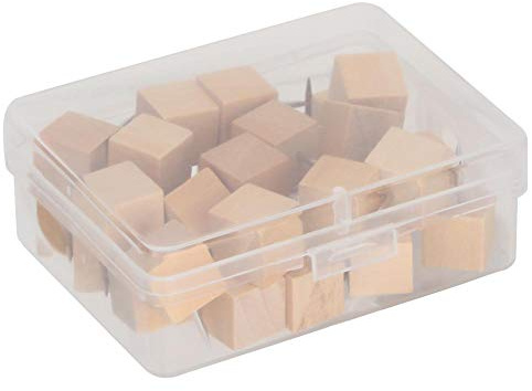 Push-Pins Holzkopf Stahl Point Thumb Tacks Dekorative hölzerne Reißnadeln für Cork Bulletin Board Kalenderfotos mit Box(square pushpin 30pcs)