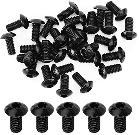 MroMax M4 x 8 mm Maschinenschrauben, Innensechskant, Rundkopfschraube, Karbonstahl, Befestigungsschrauben, Schwarz, 50 Stück