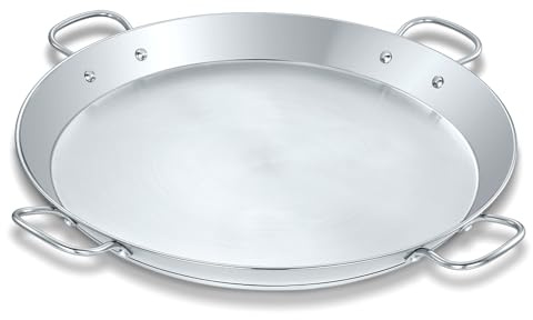 Concord Hochwertige Paella-Pfanne aus Edelstahl mit robustem dreilagigem Boden (50 cm)