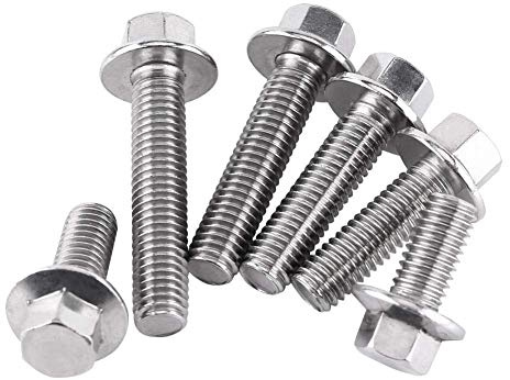 10pcs Tornillos con cabeza hexagonal M8 x 50mm, M8 Acero inoxidable Ss304, Tornillos de brida de impulsión hexagonal Pernos de arandela de cabeza de tapa