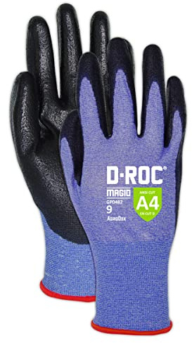 MAGID D-ROC ANSI A4 AeroDex Polyurethane Palm Coated Work Gloves, 1 Pair, 0