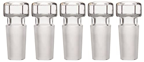 stonylab Glaspropp med Sexkantigt Huvud, Ihåligt Glas Sexkantshuvud, Glaspropp för 14/20 Slipad Glasslip, med Sluten Botten (5-pack)