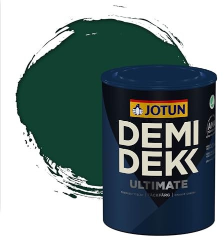 Jotun - Peinture Bois, Lasure Opaque pour Extérieur et Intérieur Satinée - DEMI DEKK CLEAN TECH - RAL 6005 - Vert Mousse - 0,75L