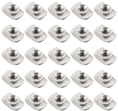25 Stück 2020 Serie T Nut Nutensteine, M3 Hammer Kopf Befestiger Drop in T-Nut Mutter für 2020 Serie Aluminium Extrusion Profil