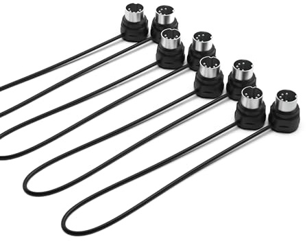 CME MIDI Kabel 4er-Pack – 30 cm, 5-Pin DIN, Low-Profile – Gespiegelte 45-Grad Winkelstecker mit ultra-dünnem Design für enge Räume – Ideal für MIDI-Interfaces, Pedalboards & Keyboards