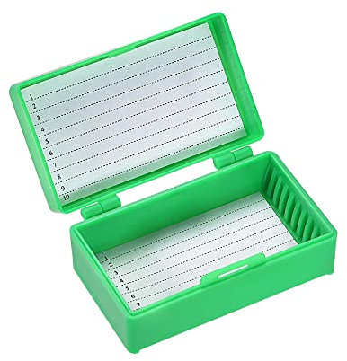 XYWHPGV Aufbewahrungsbox für Objektträger mit 10 Plätzen ABS-Kunststoff Grün Passend für 75x25mm Objektträger(94407 e0082 4cc9d 3e336 9d4eb 931f5