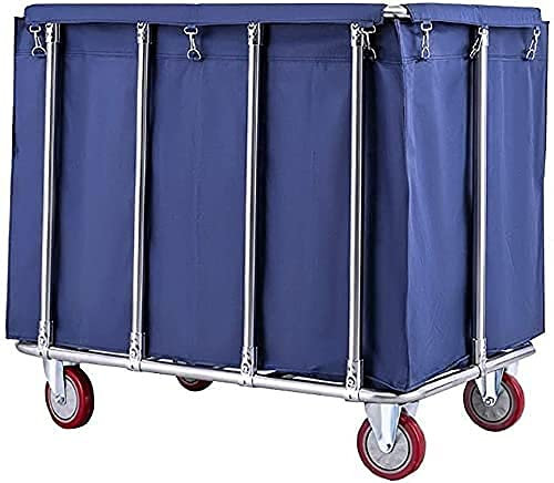 YOtat Cesta para La Colada Carro De Clasificación De Ropa con Ruedas Comercial con Ruedas Carro De Limpieza para Servicio De Limpieza De Hotel con Bolsa Extraíble Útil (Azul)
