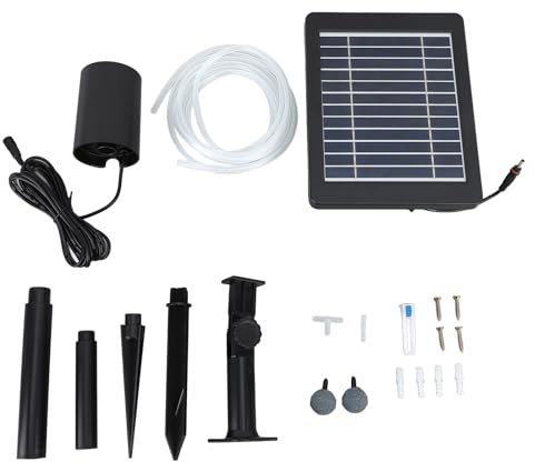 6 V 4 W Solar-Teichbelüfter-Luftpumpen-Set, IP64 Wasserdicht, 3 Arbeitsmodi, Solar-Teichbelüfter mit Luftpumpe, Teichbelüfter, Blasen-Oxygenator für Aquarien