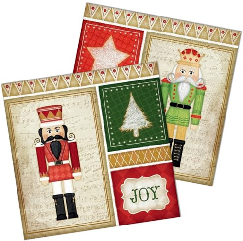Serviettes en papier de Noël, Soldat Lot de 50 Serviette Jetables 33 x 33 cm Party Décoration