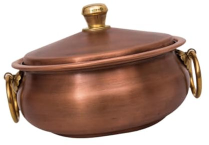 Baoblaze Casserole en cuivre pur, Stable et légère avec couvercle, ustensiles de cuisine multi-scénarios, cocotte pour cadeau de mouton bouilli pour la maison, s