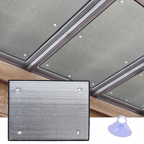 Reflektierende Fensterfolie aus Aluminiumfolie, Tönungsfolie für Glasfenster mit Wärmeregulierung im Wintergarten, Blendschutzfolie, Sonnenschutz- und UV-Schutz-Fensteraufkleber mit Saugnäpf