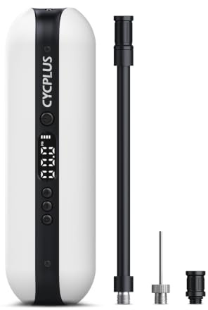 CYCPLUS Luftpump I50PSI elektrisk kompressor bärbar cykelpump minidäckpump med digital LED-display LED ljus uppladdningsbar Li-joner för alla cyklar, motorcyklar och bilar