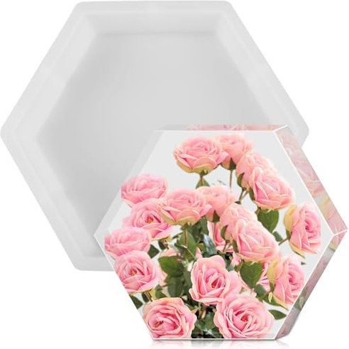 Groß Silikonformen Epoxidharz, Epoxidharz Formen Hexagon Resin Silikonform Epoxidharz Würfel Silikonformen für DIY Basteln Desktop Organizer Geschenk (Hexagon)