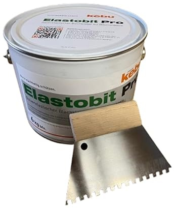 Elastobit Pro Kebu Kleber mit Zahnspachtel für Bleche Kaltkleber 6 kg Bitumenkleber