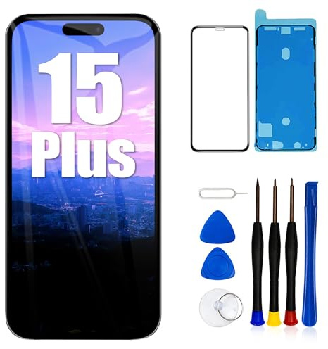 EFAITHLIFE para iPhone 15 Plus Sustitución de la Pantalla LCD 6,7 Pulgadas Conjunto digitalizador de Pantalla Pantalla táctil,con Herramienta de reparación del Conjunto del Bastidor