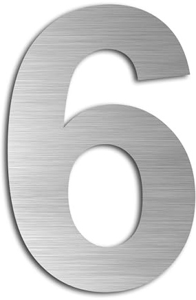 3in hausnummern edelstahl aus SUS304 Matte brushed finish Selbstklebende(6) | Silber Höhe 7,5 cm Wetterfest Außen für Tür Briefkasten
