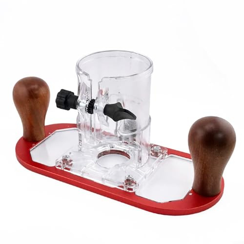 Snowchecking Gabarit de défonceuse en bois - Base de support pour couper les stratifiés, le travail du bois, accessoire de fraisage avec poignées en bois (rouge)