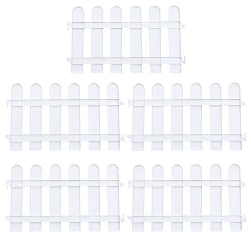 ibasenice 5pièces Clôture de Jardin Plastique Blanc Décorative pour Allée et Cours Extérieures Panneaux Réutilisables pour Jardinage