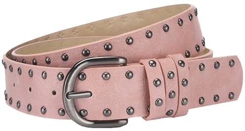 AIEOE Western Cowgirl Hip Hop Rock Nietengürtel Damen Männer Mode Nieten Punk PU Ledergürtel 3.3 * 107cm