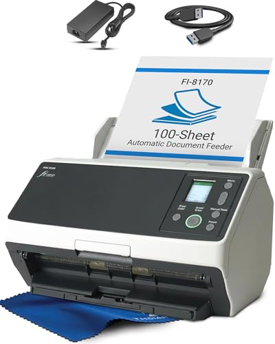 fi-8170 High Speed Document Scanner 70ppm | Professional Network Scanner | 100-Sheet ADF Duplex | Law Office Medical Office Use | Ethernet Desktop | PA03810-B055